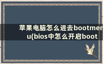 苹果电脑怎么进去bootmenu(bios中怎么开启boot menu)